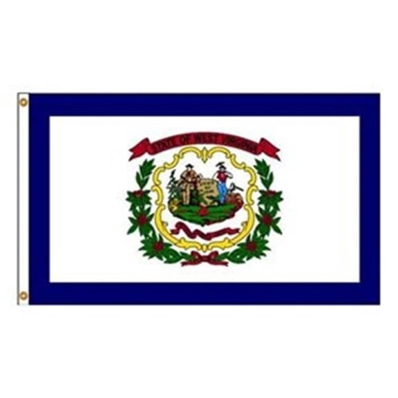 Nyl-Glo West Virginia Flag - 12 in. x 18 in. - Durable Nylon Material