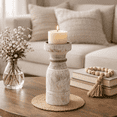 thumbnail image 1 of Expobazaar Wooden Candle Holder | Decorative Wood Table Candle Stand for Home Decor, Weddings, and Parties | Elegant Centerpiece Candle Holder, 1 of 5