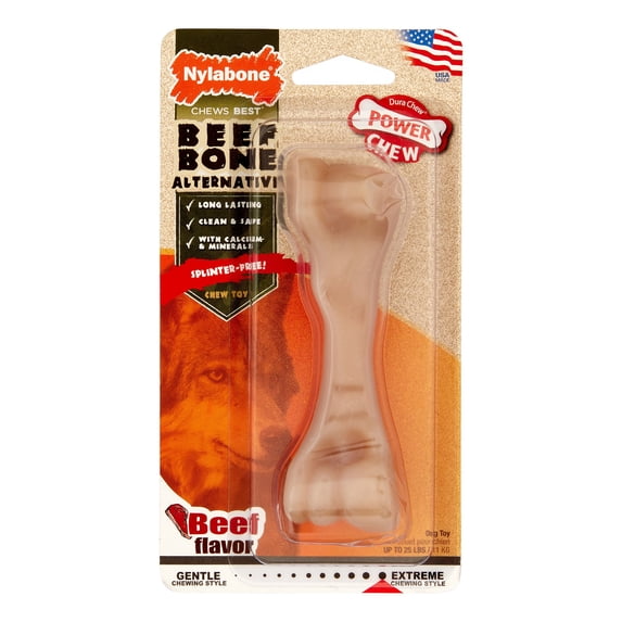 Nylabone Corp Bones Dura Dog Chew, Beef Bone Alternative