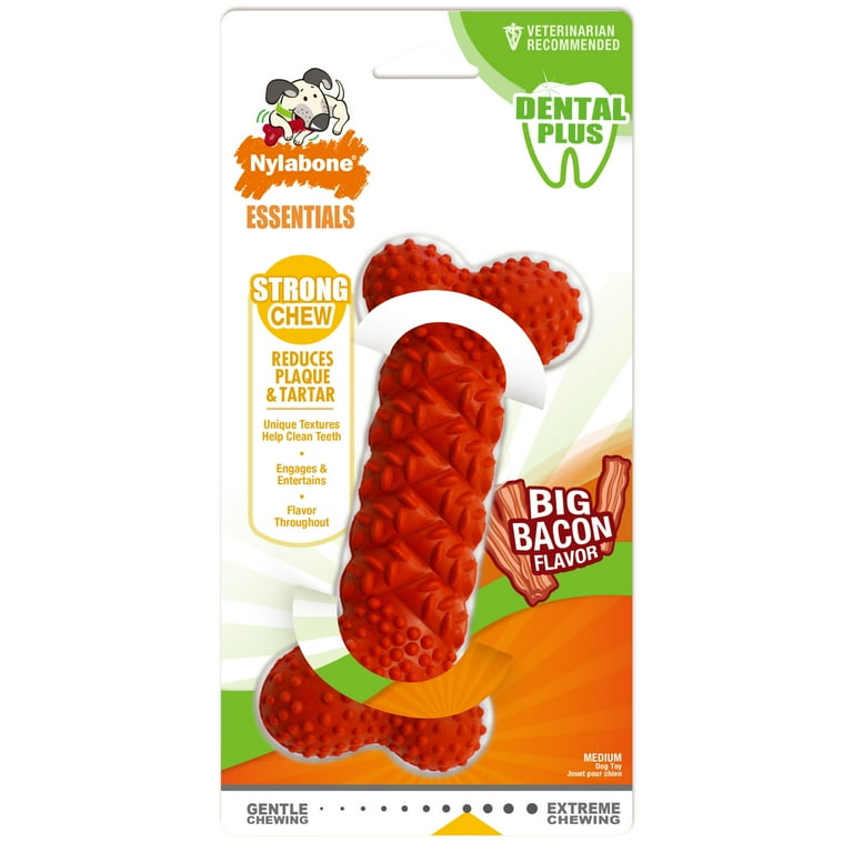 Nylabone NYB832157 Essentials Daily Dental Bacon Flavored Dog Bone Chew Toy