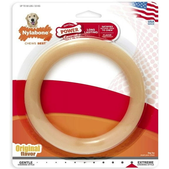 Nylabone Dura Chew Original Dog Ring - Chicken Flavor [Dog, Toys Gumabone] Giant (1 Pack)
