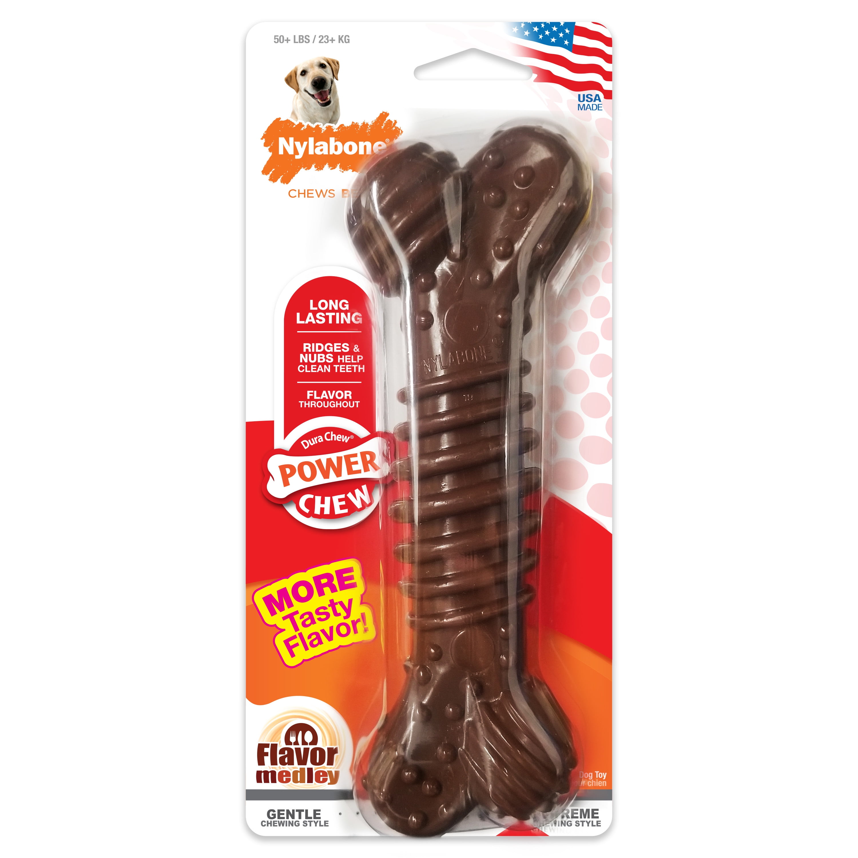 Nylabone Dura Chew Dog Bone - Peanut Butter Flavor (Regular)