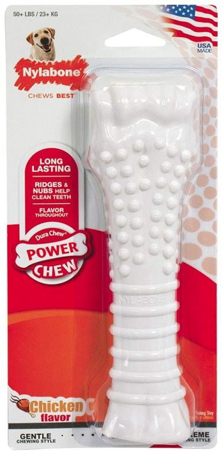 Nylabone Dura Chew Smooth White Dog Bone - Chicken Flavor [Dog, Toys Gumabone] Souper (1 Pack)