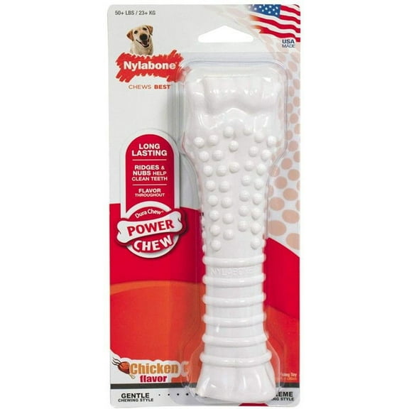Nylabone Dura Chew Smooth White Dog Bone - Chicken Flavor [Dog, Toys Gumabone] Souper (1 Pack)