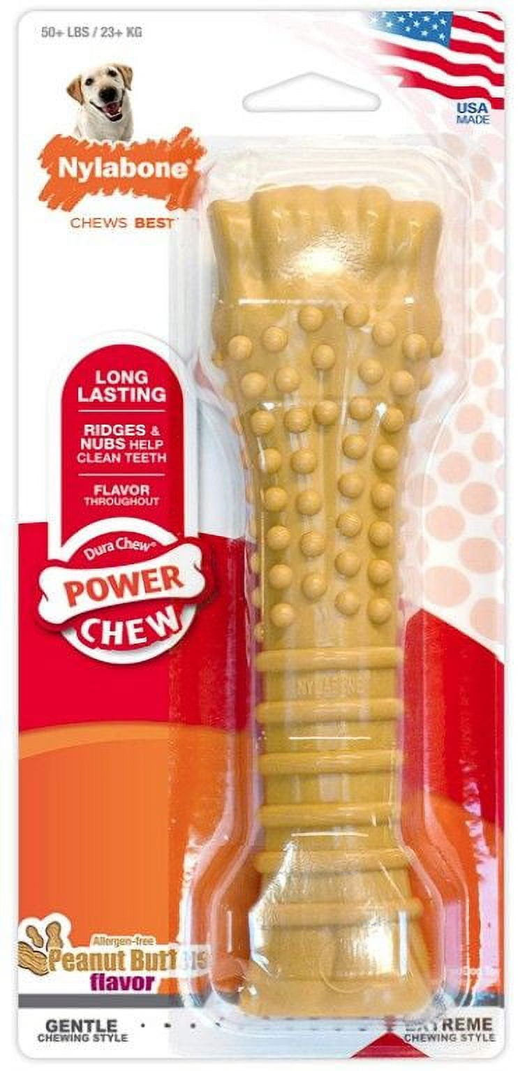 Nylabone Dura Chew Souper Bone - Peanut Butter Flavor [Dog, Toys Nylabone] 7.75" Bone - (For Dogs over 50 lbs)