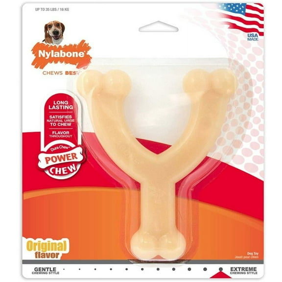 Nylabone Dura Chew Wishbone - Original Flavor [Dog, Toys Gumabone] Wolf - For Dogs 26-35 lbs