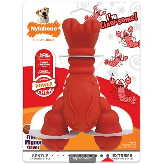 Nylabone Extreme Dog Chew, Lobster Shape, Filet Mignon Flavor, Small