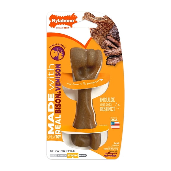 Nylabone Femur Bone Chew Toy, Real Bison & Venison