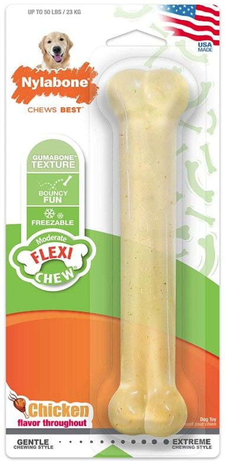 Nylabone Flexi Chew Dog Bone - Chicken Flavor [Dog, Toys Nylabone] Giant (1 Pack)