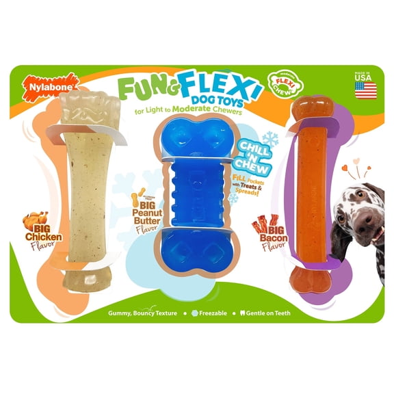 Nylabone Fun and Flexi Dog Toys, 3 Count
