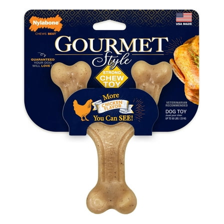 Nylabone Strong Chew Gourmet Style Wishbone Dog Chew Toy Chicken Large (1 Count)