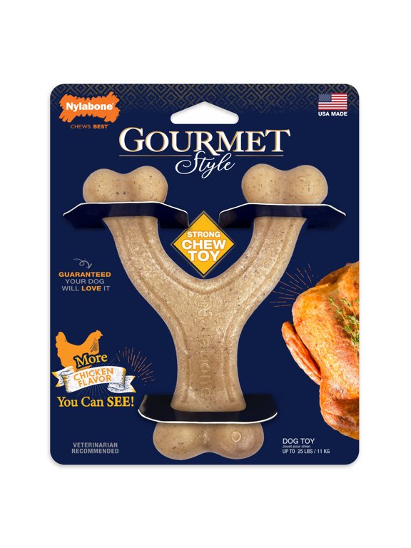 Strong Chew Gourmet Style Wishbone Dog Toy, Dog Chew Toy, Chicken Flavor, Small, 1 Count