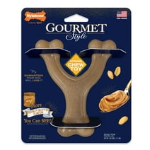Nylabone Gourmet Style Strong Wishbone Dog Chew Toy Peanut Butter Small/Regular - up to 25 Ibs.