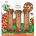 thumbnail image 1 of Nylabone Healthy Edibles All-Natural Long Lasting Bacon Dog Chew Treats 3 Count, Bacon Small/Regular, 1 of 11