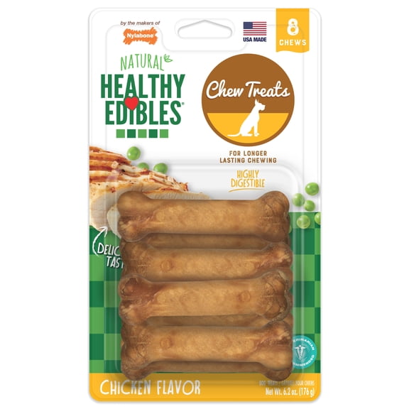 Nylabone Healthy Edibles All-Natural Long Lasting Chew Treats Chicken X-Small (8 Count)