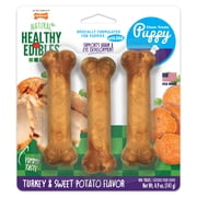 Nylabone Healthy Edibles Natural Puppy Treats, Training Treats for Puppies, Turkey & Sweet Potato Flavor Dog Treats, For Small Dogs (3 Count)