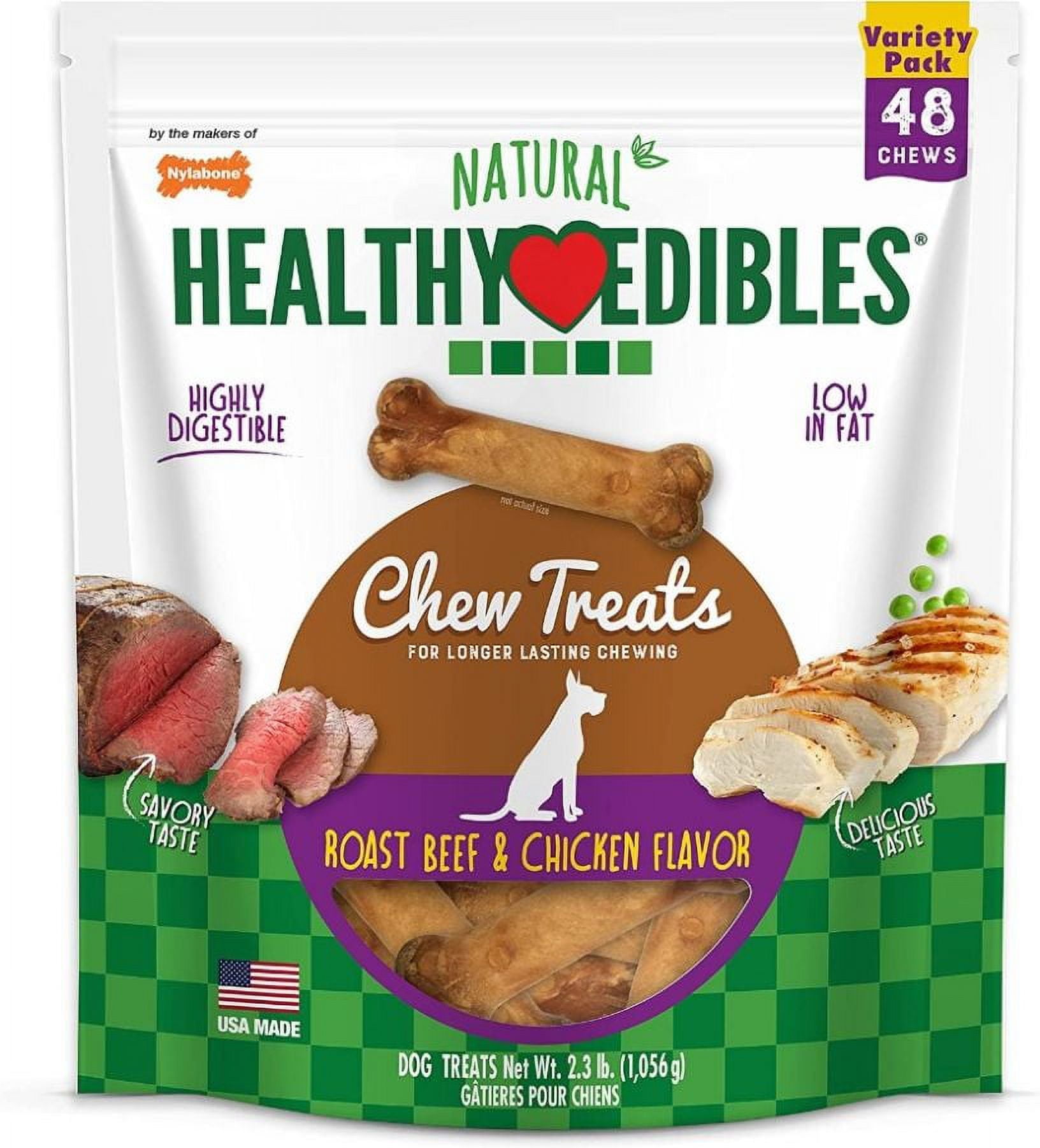 Nylabone Healthy Edibles Wholesome Dog Chews - Variety Pack [Dog, Toys Nylabone] Petite (48 count)