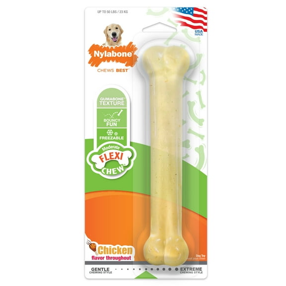 Nylabone Flexi Chew Gumabone Original Bone Chew Toy Chicken Large (1 Count)