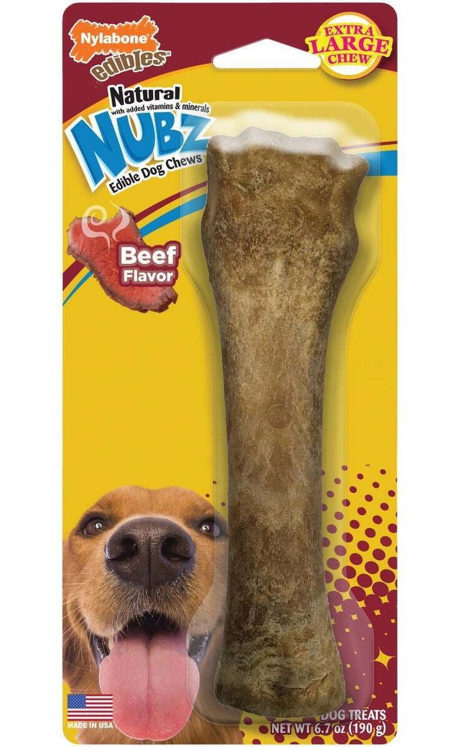 Nylabone NEN505W Natural Nubz Extra Large Edible Beef Flavor Dog Chew Treat