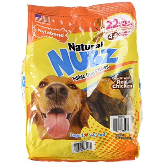 Nylabone Natural Nubz Edible Dog Chews, 22 count, 2.6 lb bag for dogs
