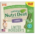 thumbnail image 1 of Nylabone Natural Nutri Dent Fresh Breath Dental Chews - Limited Ingredients [Dog, Dental & Breath Aids] Large - 20 Count, 1 of 1