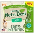 thumbnail image 1 of Nylabone Natural Nutri Dent Fresh Breath Dental Chews - Limited Ingredients [Dog, Dental & Breath Aids] Mini - 160 Count, 1 of 1