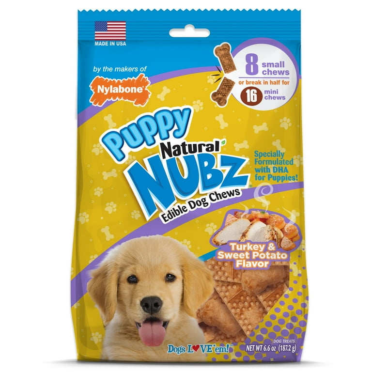 Nylabone Nubz Puppy Chew Dry Treats for Dogs, Turkey Sweet