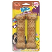 Nylabone Nubz Wild Dog Treats for Large Dogs, Bison Flavor Dog Bones, Jumbo - Up to 50 lbs., 2 Count