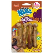 Nylabone Nubz Wild Dog Treats for Small Dogs, Bison Flavor Dog Bones, Small - Up to 25 lbs., 4 Count