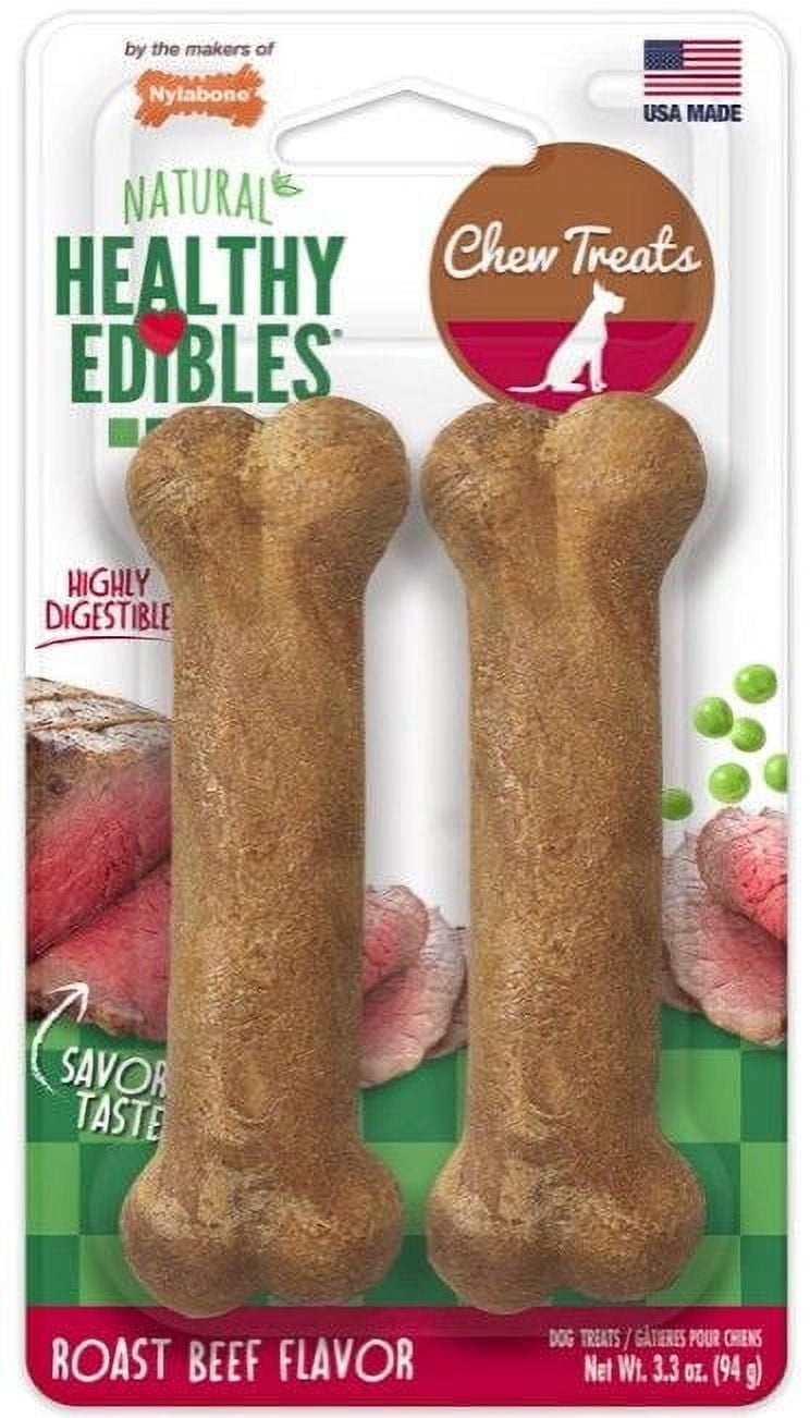 Nylabone Nylabone Healthy Edibles Chews Roast Beef Regular 2 count Pack of 4