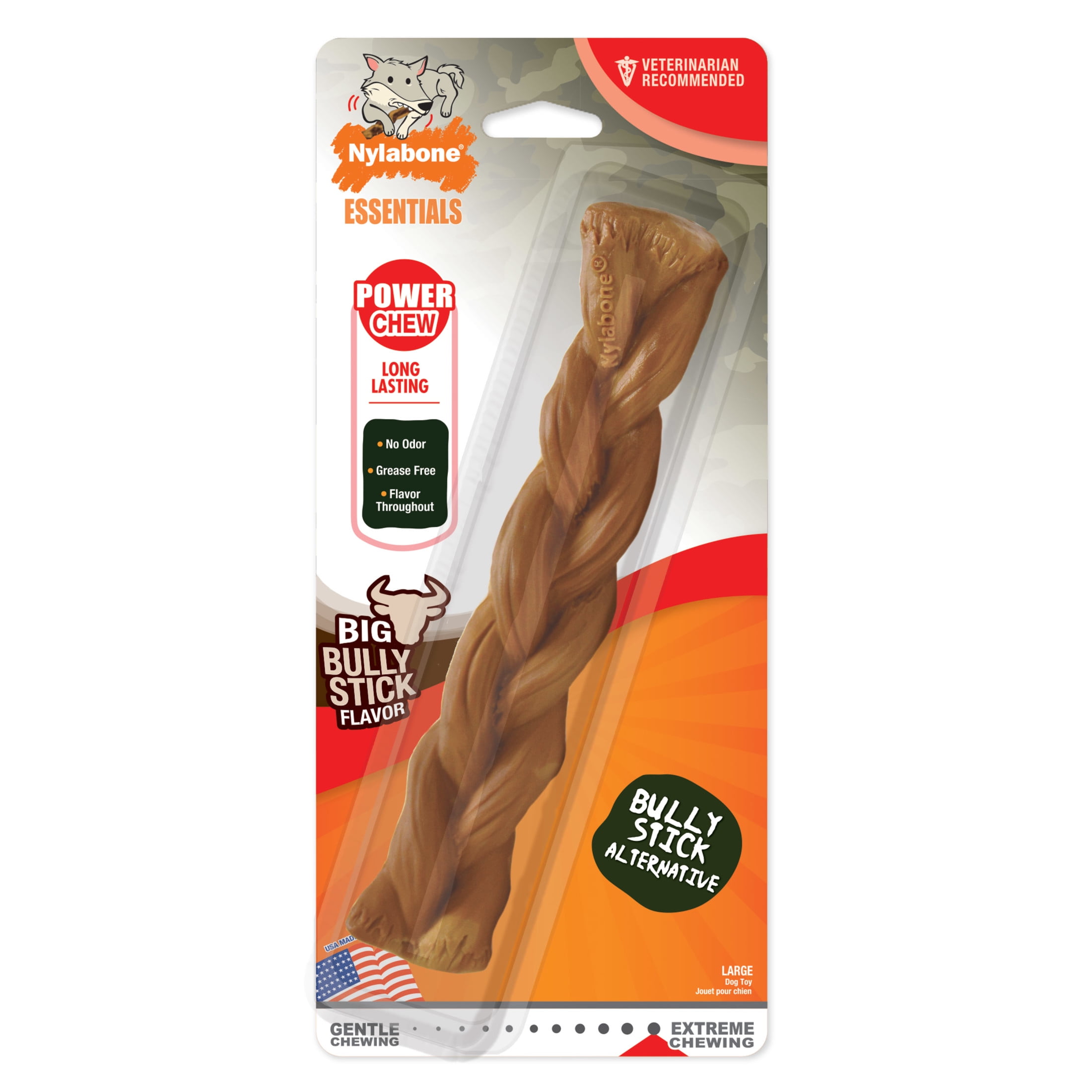 Nylabone Power Chew Bully Braid Stick Dog Toy