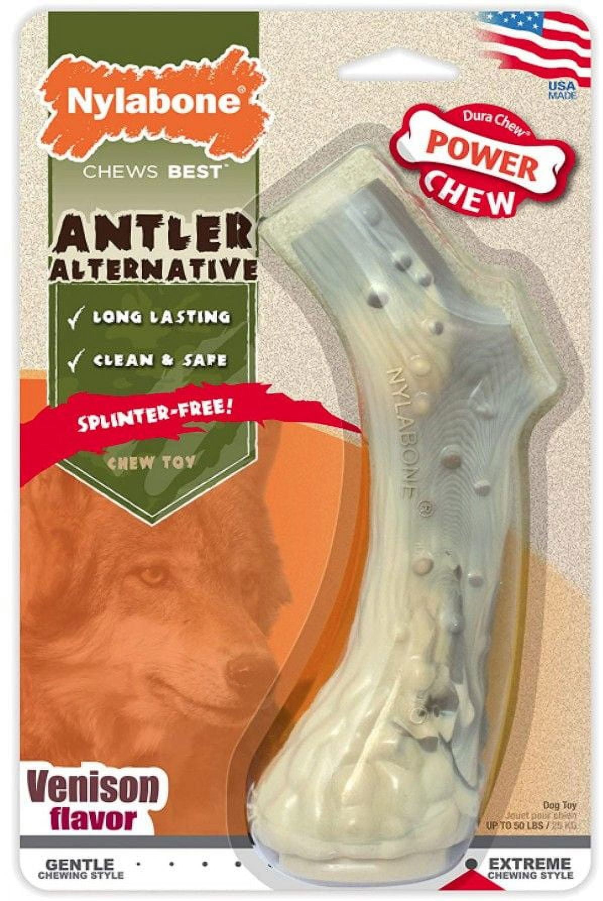 Nylabone Power Chew Antler Alternative Venison Flavor [Dog, Toys Nylabone] Large - 1 count