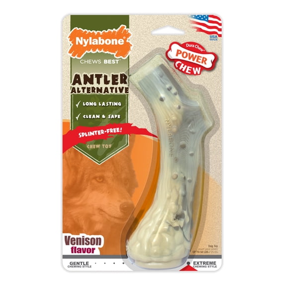 Nylabone Power Chew Antler Alternative Dog Chew Toy Venison Large (1 Count)
