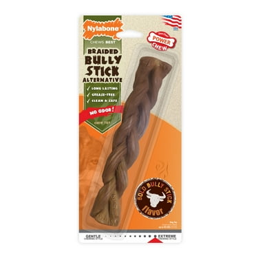 Nylabone Power Chew Braided Bully Stick Alternative Chew Toy Beef Large/Giant - Up to 50 lbs. (1 Count)