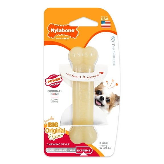 Nylabone Power Chew Original Bone Dog Chew Toy X-Small (1 Count)