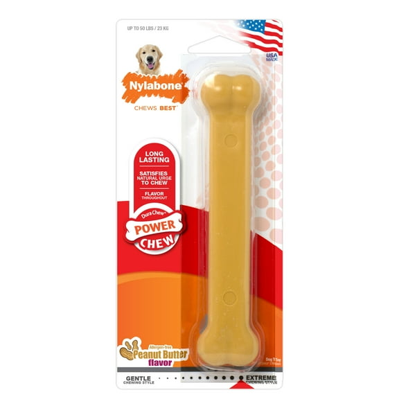 Nylabone Power Chew Original Bone Dog Chew Toy Peanut Butter Large (1 Count)