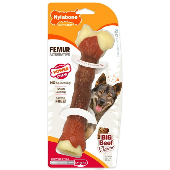 Nylabone Femur Bone Rawhide Alternative Power Chew Durable Dog Toy - 50 lbs.