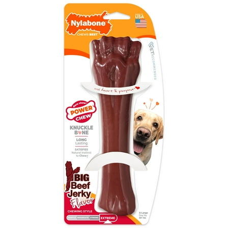 Nylabone Power Chew Knuckle Bone Dog Chew Toy Beef X-Large (1 Count)