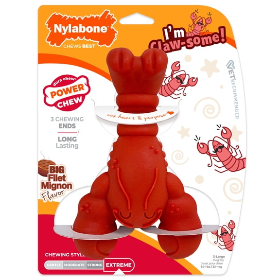 Nylabone Power Chew Lobster Dog Chew Toy Filet Mignon X-Large (1 Count)