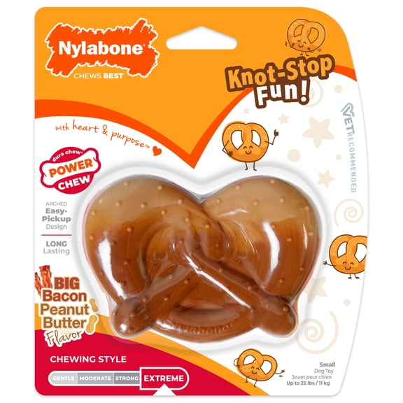 Nylabone Power Chew Pretzel Dog Chew Toy Bacon & Peanut Butter Small (1 Count)