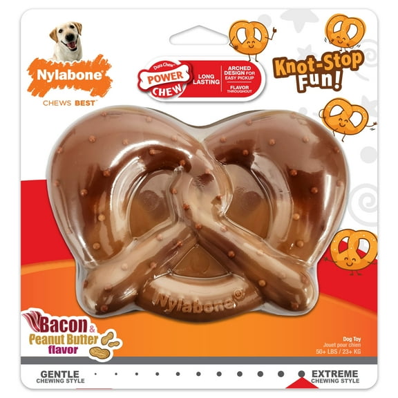 Nylabone Power Chew Pretzel Dog Chew Toy Bacon & Peanut Butter X-Large (1 Count)