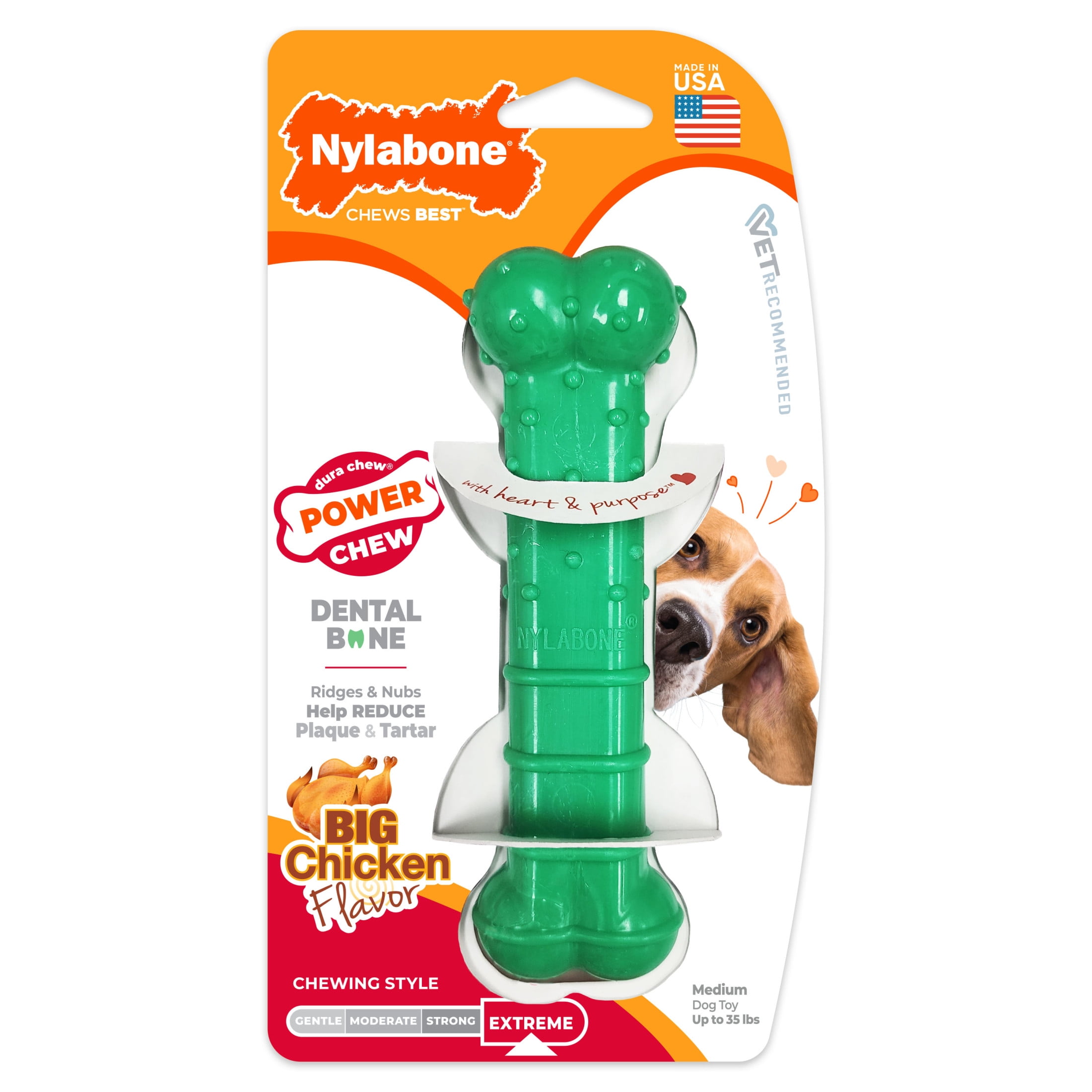 Walmart discount codes: Nylabone Power Chew Textured Dental Chew Toy, Chicken Flavor, Medium - Up to 35 lbs. (1 Count)
