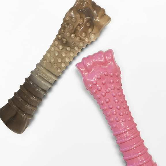 Nylabone Power Chew Textured Knuckle Bone Dog Chew Toy Chicken Pink & Camo X-Large (2 Count)