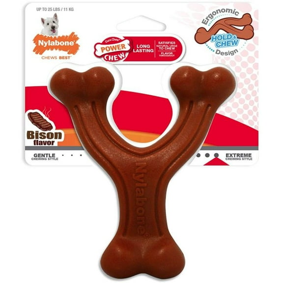 Nylabone Power Chew Wishbone Dog Chew Toy Bison Flavor [Dog, Dental & Breath Aids] Regular - 1 count