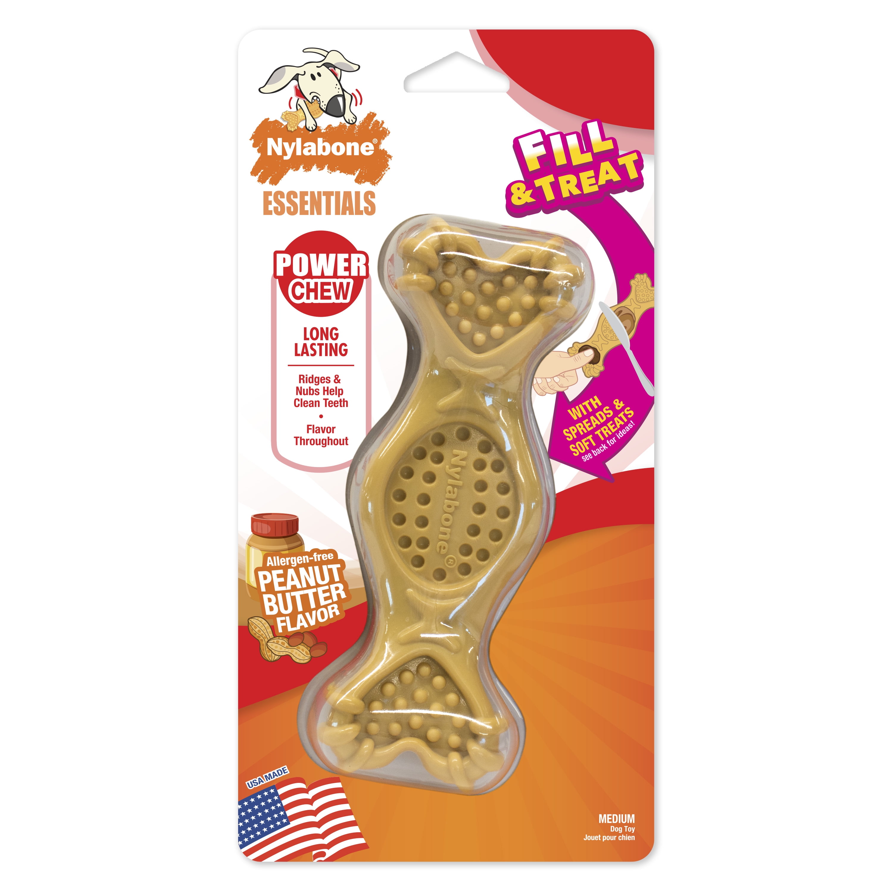 Nylabone® Power Chew® Durable Dog Toy - Peanut Butter, up to 50