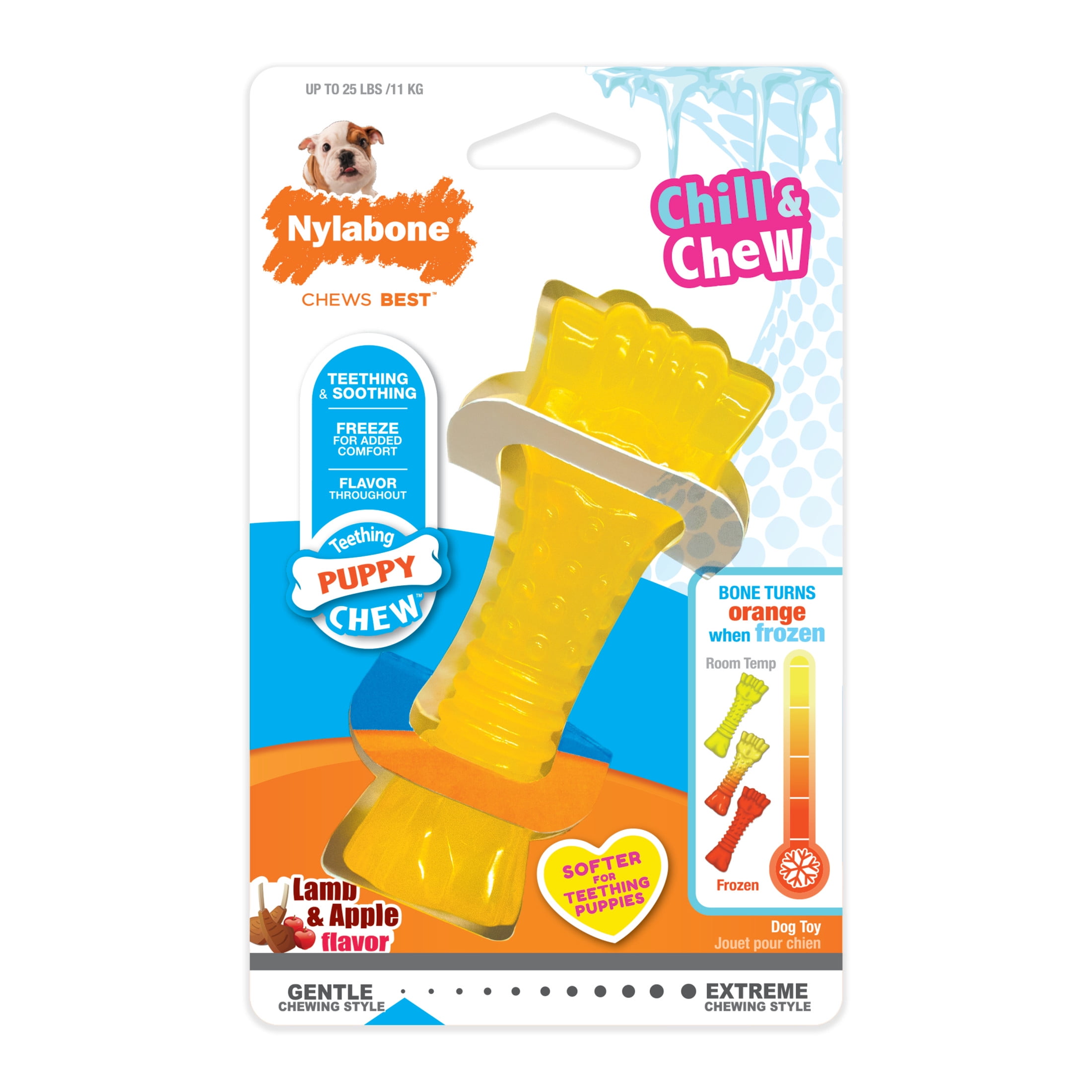 Nylabone Puppy Chew Freezer Dog Bone Lamb & Apple Flavor Nylabone Puppy Chew Freezer Dog Bone Lamb & Apple Flavor