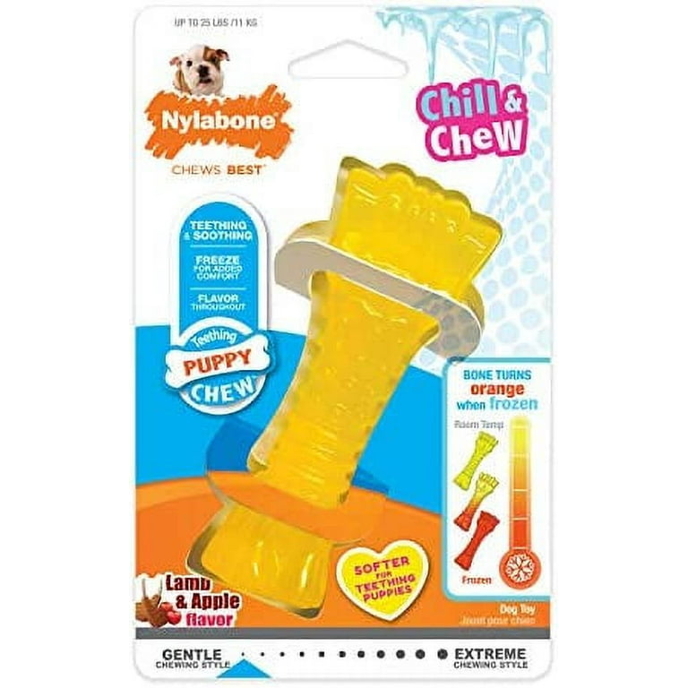 Nylabone Puppy Chew Freezer Dog Toy Lamb & Apple Flavor Small