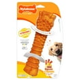 thumbnail image 1 of Nylabone Strong Chew Textured Knuckle Bone Dog Chew Toy 70th Birthday Orange Swirl Bacon & Cheese X-Large (1 Count), 1 of 14
