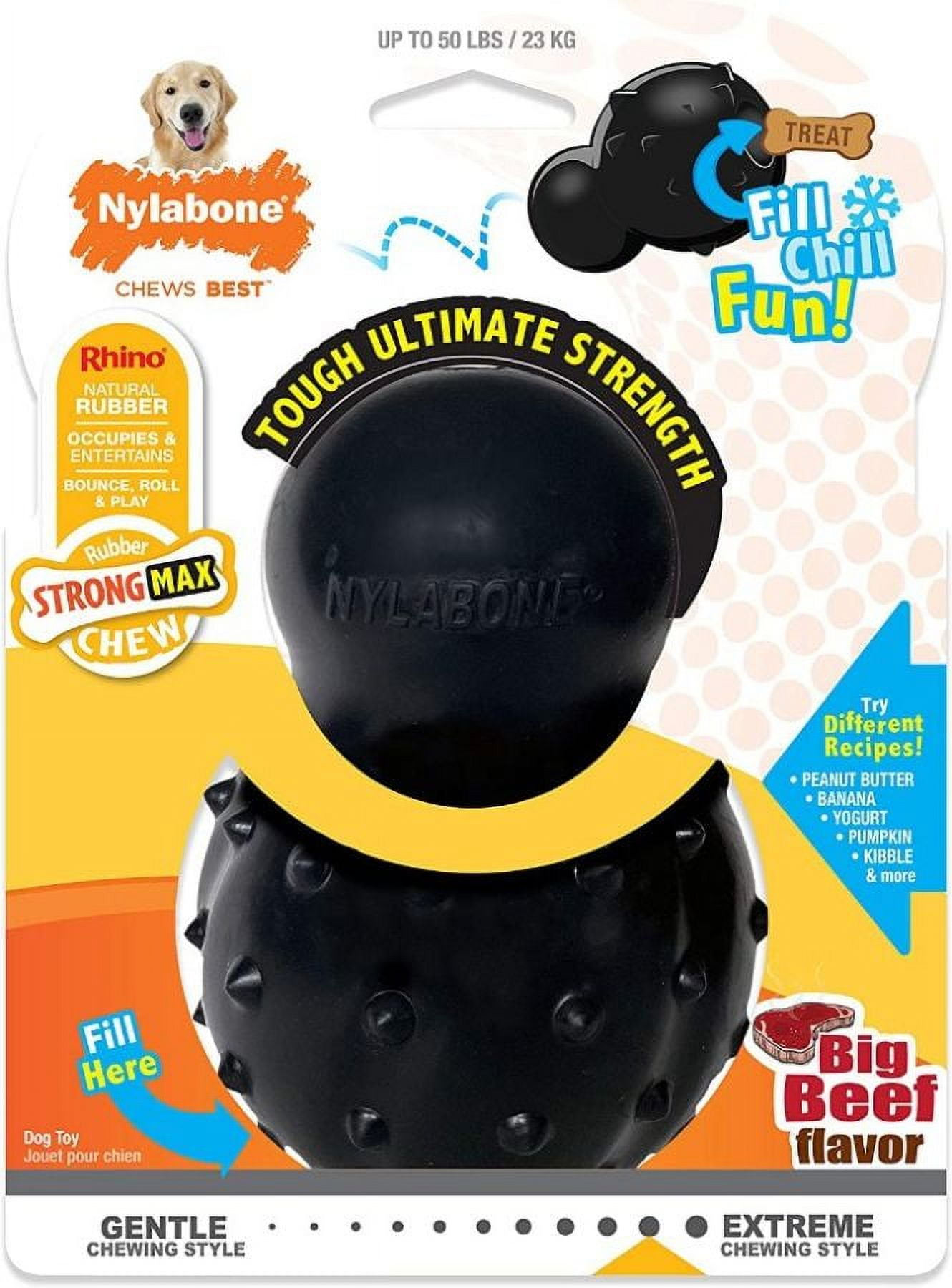Nylabone Strong MAX Stuffable Chew Cone Toy Beef Flavor [Dog, Toys Rubber & Cressite] Large - 1 count