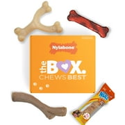 Nylabone Dog Toy Gift Box, Includes 3 Dog Chew Toys and 1 Dog Treat, Small Dogs, 4 Pack